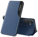 Eco Leather View knyginio tipo telefono dėklas su stovu Samsung Galaxy S25 Edge (S937) mėlynas