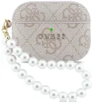 Guess 4G Pearl Strap Case Aizsargapvalks priek&scaron; AirPods Pro 3 / rozā