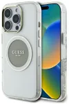Case Guess IML Metal Colored Circle Classic Logo MagSafe Aizsargapvalks priek&scaron; iPhone 16 Pro / pelēks