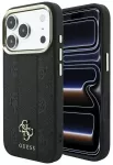 Guess Stripe Peony 4G Logo telefono dėklas su MagSafe palaikymu iPhone 18 Pro | iPhone 17 Pro juodas