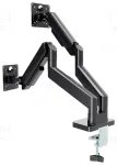 Gembird MA-DA2-06 Regulējams dubultais monitora stiprinājums galdam 17"-32" / melns