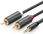 UGREEN AV102 Kabelis 2x RCA (Cinch) - 3.5mm Jack 1m / melns