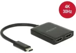 Delock Video daliklis USB-C -> 2x HDMI 4K Black (87719)