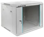 Qoltec RACK Cabinet 19" | 9U | 600 x 500 x 600 | Tempered doors | Hanging | Steel case | Lock | Grey