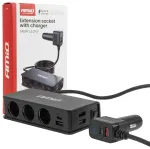 Extension socket with charger 3xUSB-A USB-C QC 3.0 PD 3.0. 148W AMIO-04836