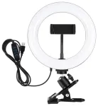 Puluz 20 cm Ring Light for Vlogging with Monitor Clip, Phone Holder, and Color Temperature Adjustment (Black)