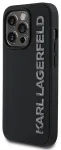 Karl Lagerfeld 3D Rubber Glitter Logo Case Aizsargapvalks priek&scaron; iPhone 14 Pro / melns