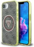 Case Guess IML Metal Glitter 4G Circle Triangle MagSafe Aizsargapvalks priek&scaron; iPhone 16e / 17e / brūns