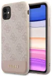 Guess GUHCN61G4GLPI 4G Stripe Collection Aizsargapvalks priek&scaron; iPhone 11 6,1"/Xr / rozā