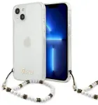 Guess GUHCP13SKPSWH Aizsargapvalks priek&scaron; iPhone 13 mini 5,4" / Transparent White Pearl