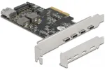 Valdiklis Delock DeLOCK PCI Express x4 plok&scaron;tė 4 x USB Type-C + 1 x USB Type-A - SuperSpeed USB 10 Gbps - žemo profilio formos faktorius, USB valdiklis 90059