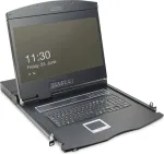 DIGITUS 19" konsolė 1HE TFT dt. i&scaron;dėstymo 8 prievadų jutiklinis pultas Black
