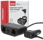 Extension socket with charger USB-C USB-A QC3.0 PD3.0 120W AMIO-04837