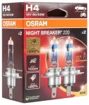 Halogen Bulb Osram H4 12V 60/55W P43t NIGHT BREAKER 200 /2 pcs