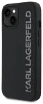 Karl Lagerfeld 3D Rubber Glitter Logo Case Aizsargapvalks priek&scaron; iPhone 15 / melns