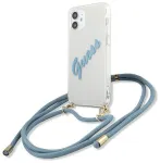 Guess GUHCP12SCRTVSBL Script Vintage Aizsargapvalks priek&scaron; iPhone 12 mini 5,4" / zils