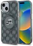 Karl Lagerfeld KLHMP15MHMCKMHK IML Monogram Karl&Choupette Head MagS Aizsargapvalks priek&scaron; iPhone 15 Plus 6.7" / melns