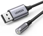 UGREEN CM477 Audio adapteris USB uz 3.5mm Mini Jack / pelēks