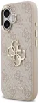Guess PU Leather 4G Metal Logo Gold Frame Case Aizsargapvalks priek&scaron; iPhone 17 / rozā