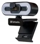 USB internetinė kamera Verbatim su mikrofonu ir ap&scaron;vietimu AWC-02 Full HD 1080p su automatinio fokusavimo funkcija, Black
