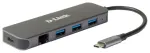 D-Link DUB-2334 USB-C nach 1000MBit Adapter mit USB-Hub retail