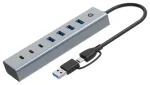 CONCEPTRONIC 7 prievadų USB-A3.0/-C adapteris -> 4xA3.0 + be maitinimo juodas