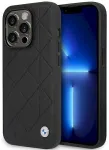 BMW BMHCP14L22RQDK Leather Quilted Aizsargapvalks priek&scaron; iPhone 14 Pro 6.1" / melns