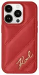 Karl Lagerfeld KLHCP15SPQDSMGR iPhone 15 | 14 | 13 6.1" czerwony|red hardcase Diagonal Quilted Script