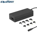 Qoltec 50012 Universāls 90W (Max 4.75A) AC Automātisks Portatīvā datora lādētājs ar 8 konektoriem Melns