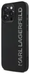 Karl Lagerfeld 3D Rubber Glitter Logo Case Aizsargapvalks priek&scaron; iPhone 15 Pro Max / melns