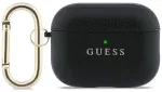 Case Guess Grained Classic Logo Hook Bezvadu austiņas priek&scaron; AirPods Pro 3 / melns