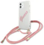 Guess GUHCP12SCRTVSPI Script Vintage Aizsargapvalks priek&scaron; iPhone 12 mini 5,4" / rozā