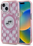 Karl Lagerfeld KLHMP15MHMCKMHP IML Monogram Karl&Choupette Head MagSa Aizsargapvalks priek&scaron; iPhone 15 Plus 6.7" / rozā