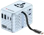 Verbatim Travel Adapter EU/UK/US GaN  2xUSB-C/2xUSB-A/1xUSB-C PD 100W blue 30192