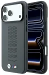 BMW M Case Blue Perfo Metal Logo MagSafe Aizsargapvalks priek&scaron; iPhone 18 Pro / 17 Pro / pelēks