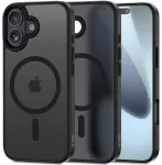 TECH-PROTECT MAGMAT telefono dėklas su MagSafe palaikymu skirtas iPhone 17, matinis juodas