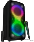 2.0 portable speaker SVEN PS-960, black, power output 2x80W (RMS), TWS, Bluetooth, FM, USB, LED-display, lithium battery