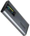 AXAGON EEM2-SD2 USB-C 3.2 Gen 2 - M.2 NVMe / SATA SSD 30-80mm ALU box grey, LCD display