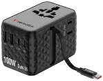 Verbatim Travel Adapter EU/UK/US GaN   2xUSB-C/2xUSB-A/1xUSB-C PD 100W black 30191