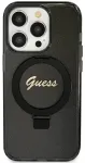 Guess GUHMN61HRSGSK dėklas iPhone 11 | Xr 6.1" juodas hardcase su žiedu-stovu, blizgučiais Script Glitter MagSafe