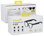 Smart AI glasses with music and recording, clear glass, TITMO G-200, black