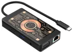 Qualo QTPB5-HUB-18 Hubs 9 in 1 USB-C / 2x USB-A / RJ-45 / VGA / D-Sub / HDMI / 3.5mm Jack
