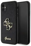 Guess GUHCN61HG4SGK Glitter Script Big 4G Aizsargapvalks priek&scaron; iPhone 11/XR 6.1" / melns