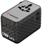 Verbatim Travel Adapter EU/UK/US GaN  1xUSB-A/3xUSB-C PD 170W black 30190