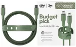 PanzerGlass Racing duomenų perdavimo ir įkrovimo laidas | USB-C į USB-C | 60W | 2m | žalias