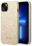 Guess GUHCP14SHGGSHD Glitter Script Aizsargapvalks priek&scaron; iPhone 14 / 15 / 13 6.1" / zelts