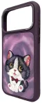 NIMMY case BIG EYED CREAM CAT for IPHONE 18 Pro/17 Pro purple