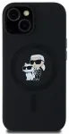 Karl Lagerfeld KLHMN61SCMKCRHK iPhone 11 | Xr 6.1" juodas|black standus dėklas Silicone Karl & Choupette MagSafe