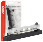 Ground distribution block plus bus bar M6 12V - 48V 150A AMIO-03808