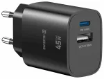 Swissten Edge GaN Tīkla Lādētājs USB-C PD 45W + USB-A 18W QC